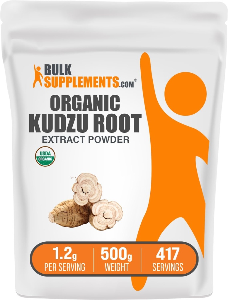 BulkSupplements.com Organik Kudzu Kök Ekstraksiyon Toz - Kudzu Root Supplement, Herbal Supplement - Gluten Free, 1.2g per Service, 500g (1.1 lbs) (Pack of 1)
