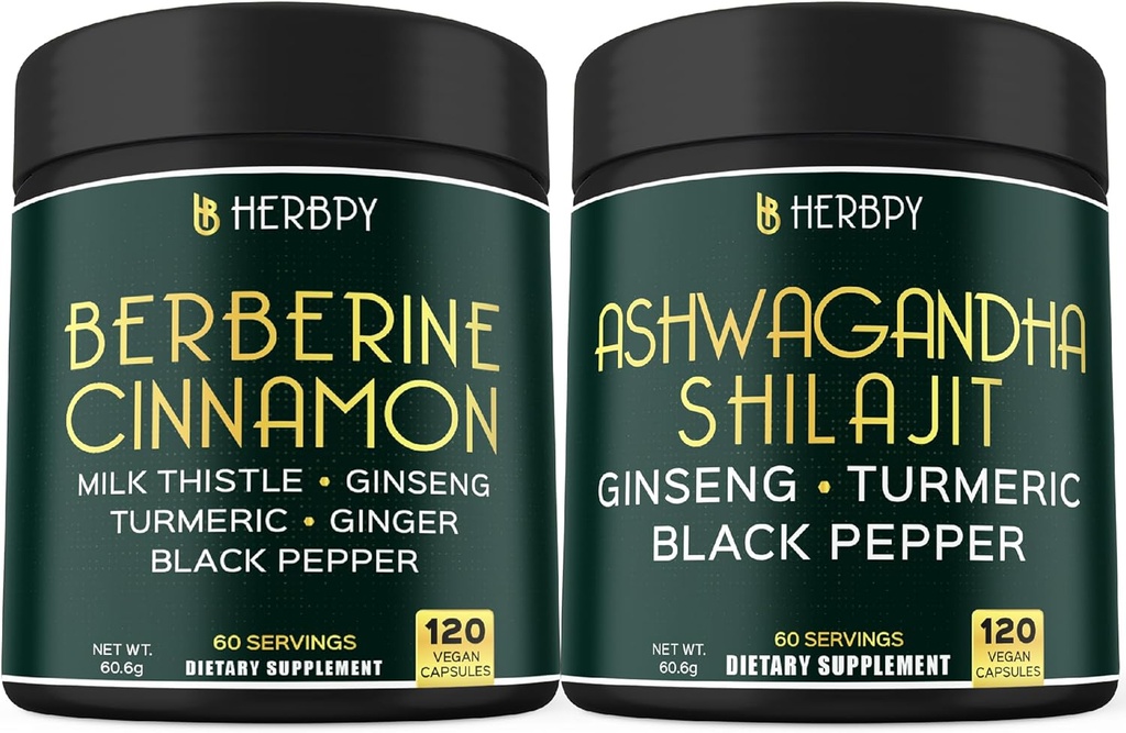 Log 7in1 Berberine HCl & 5in1 Ashwagandha Shilajit Supplements