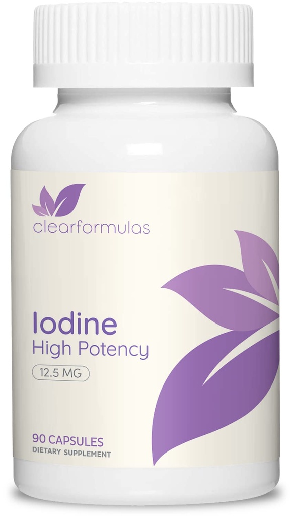 Yüksek Potency P properties Iodine Supplement - P properties Iodide USP ve Free Iodine Capsules 12.5 mg Precise Dosage Mix - Capsule Alternative to Lugol's Supplement for Yourroid Energy & Immunity (3 ay)