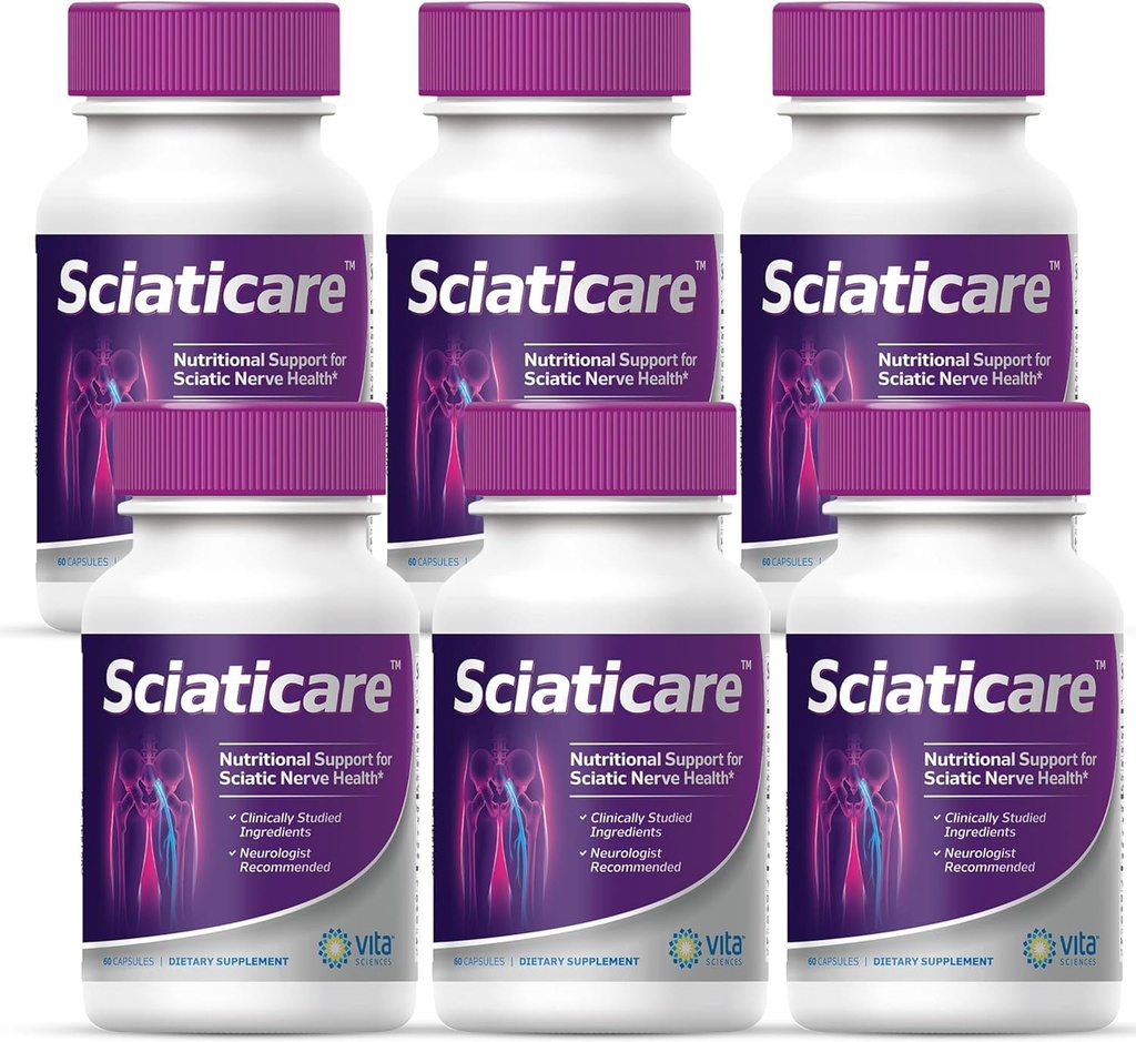 Vita Sciences Sciaticare Nerve Soothing Supplement Vitamins with Natural R-ALA Form 40X Güçlü, S Sentetik Alfa Lipoic Asit (ALA) - Aşağı Lumbar Scia - 60 Kont (Görünen 5)