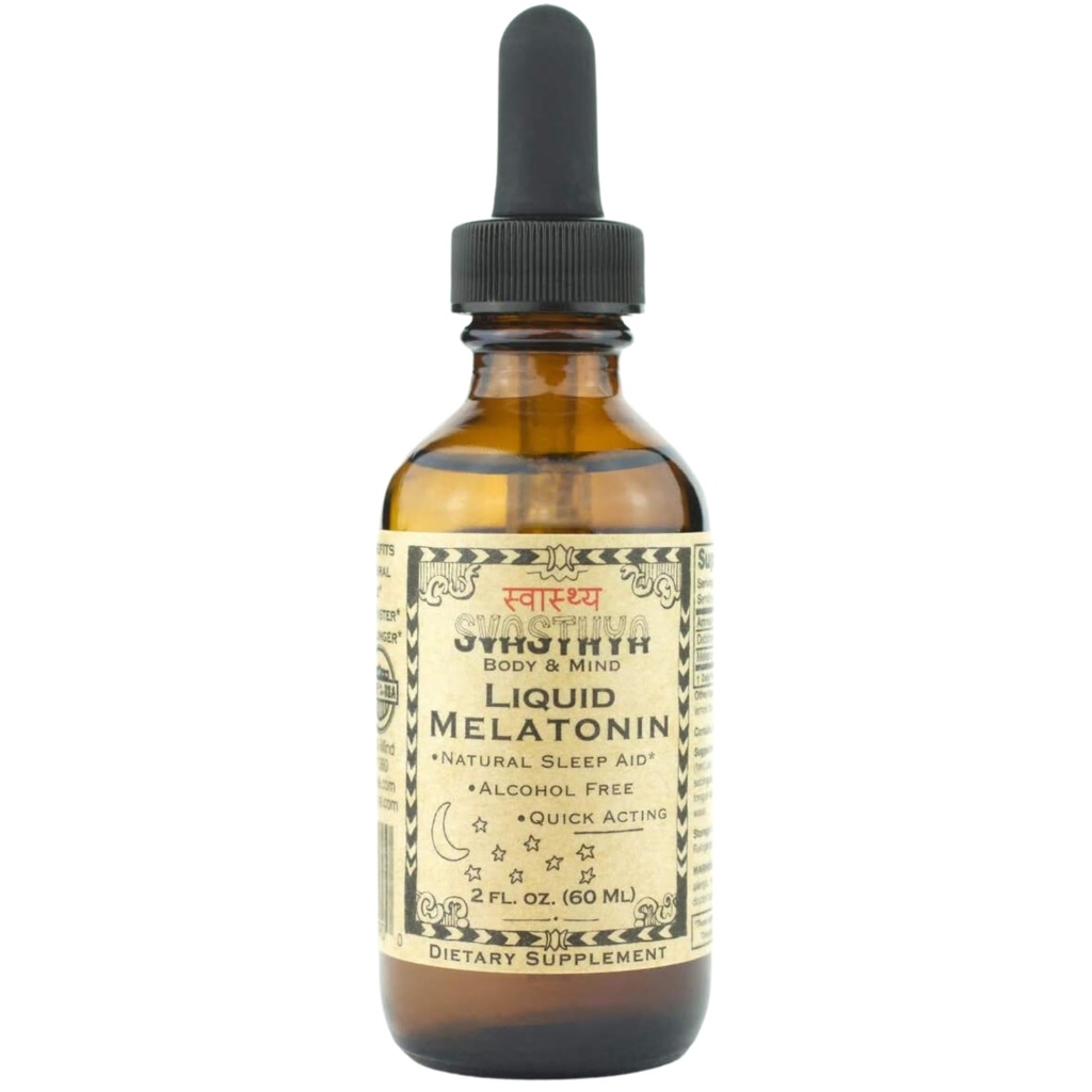 Svasthya Body & Mind Natural Melatonin Liquid Supplement |% 100 Organik Uyku Desteği | Alkol - Free Melatonin Supplement | Stay Asleep Longer