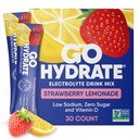 GoHydrate Low sodyum Electrolytes Toz Paketleri Sugar Free - Instant Hydration Daily Drink Mix - Zero Sugar Water Flavor Packet Singles with Vitamin D - (Strawberry Lemonade, 30 Packs)