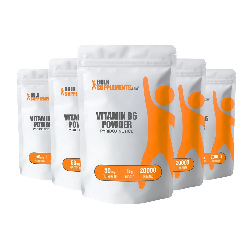 BulkSupplements.com Pyridxine HCl Toz - B6 Tamam, B6 50 mg - Immune Support için, Gluten Free, 50 mg of Pyridoksie B6, 5 kg (11 lbs) (Pazarlama için 5kg (11 lbs) (Pazarlama için 5kg (11 lbs) (Pazarlama için B6 50mg)