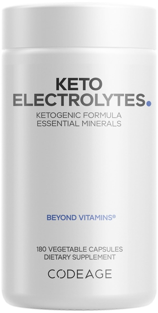 Kodaj Electrolytes Supplement – Vegan Electrolyte Tabletler Magnezyum, Pyum, Kalsiyum & Salt - Elektrolyte Toz Salt Pills & İçilir Hydration Supplements - Non-GMO Keto Diyet - 180 Capsules