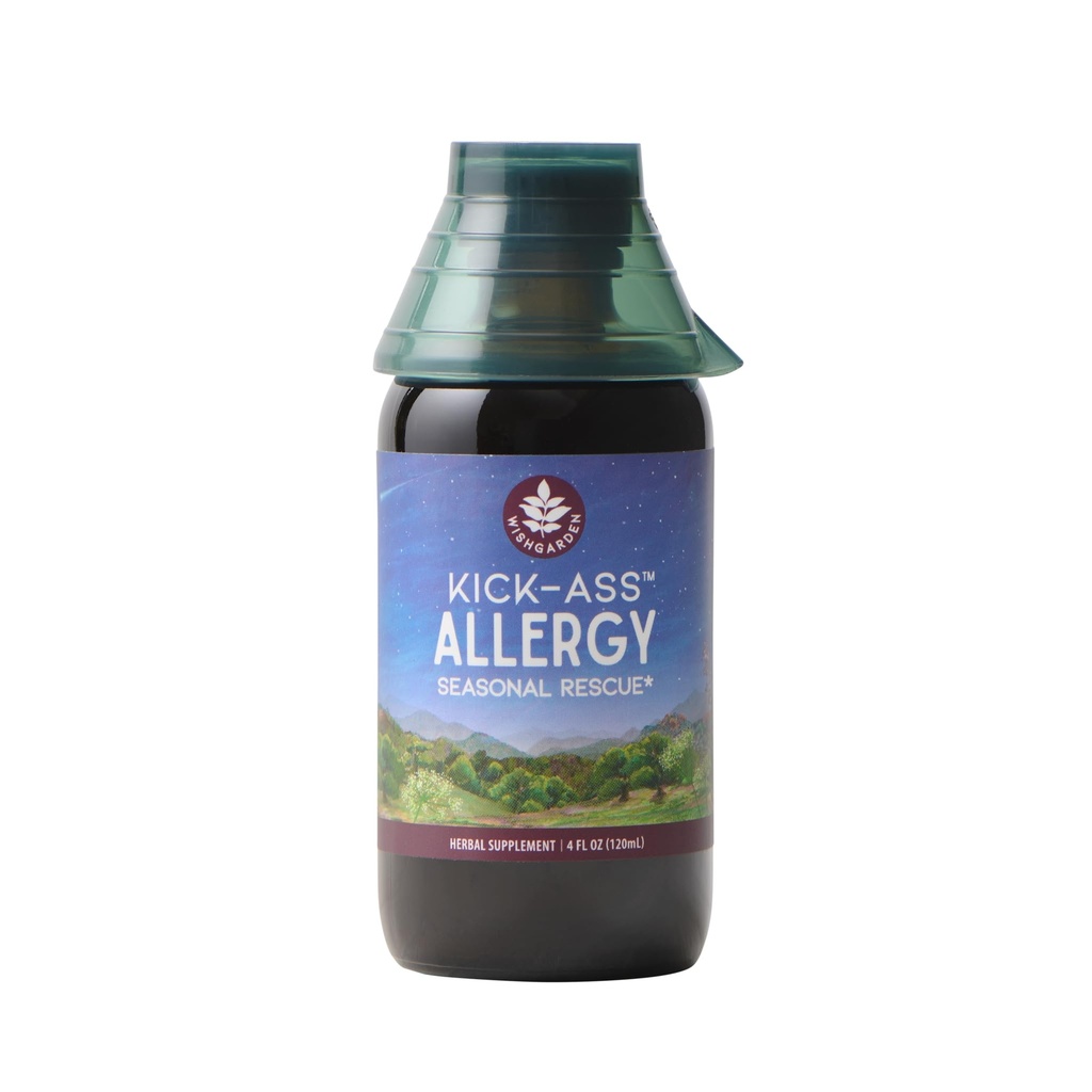 WishGarden Herbs Kick-Ass Anti Allergy - Plant-Based Non-Drowsy Herbal Alerji Supplement with Nettle Leaf, Echinacea, & Yerba Santa, Supports Health Histamine Response to Season Irritants, 4oz