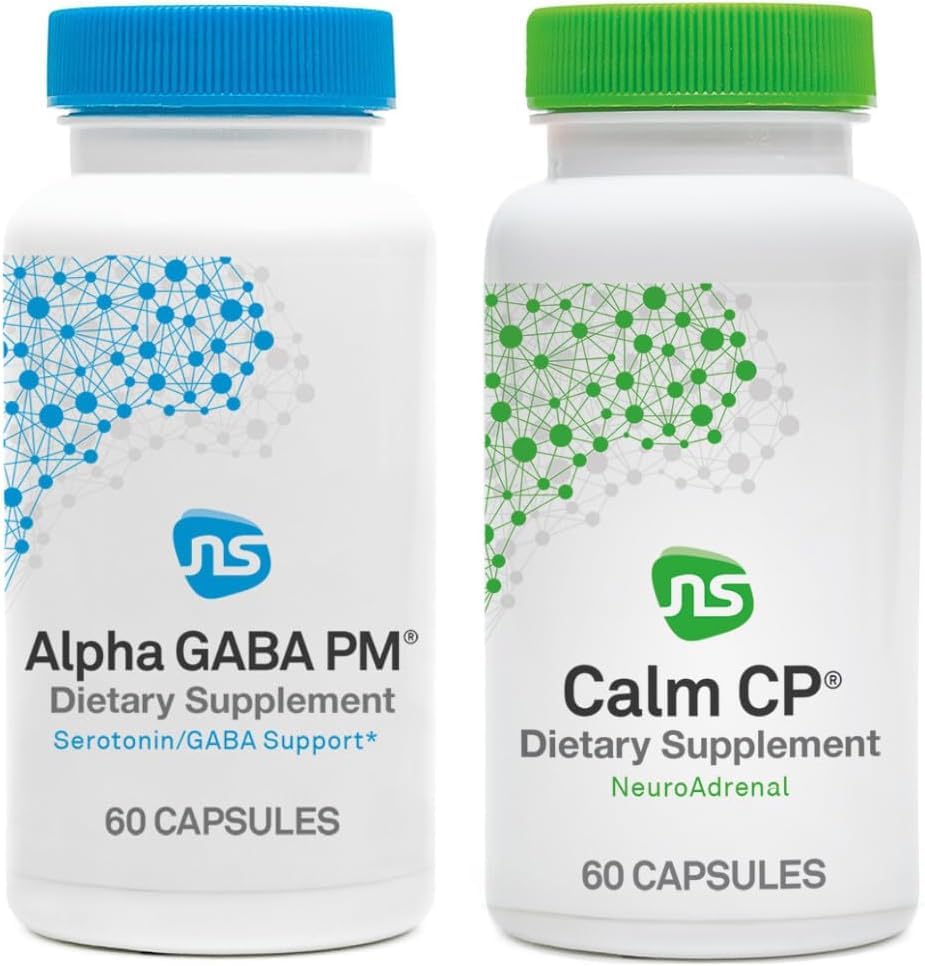 NöroScience Stress Response & Sleep Set - Alfa GABA PM + Calm CP ile Melatonin, L-theanine, Banaba Leaf & More (2 Ürünleri, 60 Her Şey)