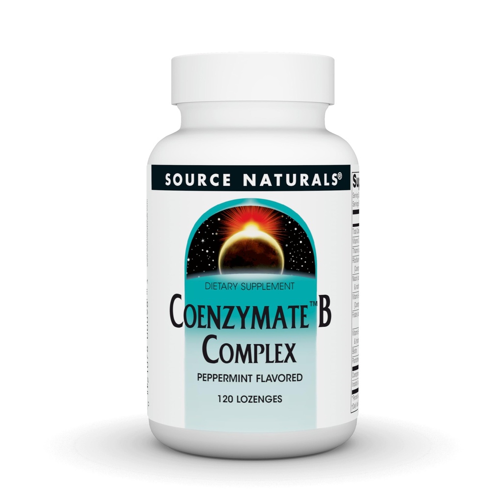 Source Naturals Coenzymate B Kompleksi - Peppermint Flavor That Melts in Mouth - B Vitamins - 120 Lozenges