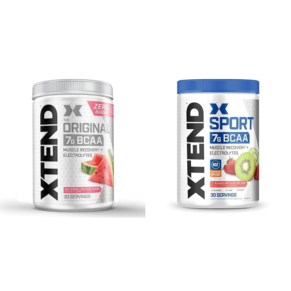 XTEND Original BCAA Toz Sumelon Patlama ve Spor BCAA Toz Strawberry Kiwi Outlet - Mikrolyte Dust for Recovery & Hydration with Amino Acids - 30 Servisler