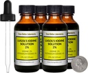 Lugol's Iodine / 2 Çözüm / 8 Oz in Four Amber Glass Şişes / Free Droppers /USA