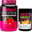 Nutrology TRIPACT protein Toz, 7-in-1 Mealchange Shake, Superberry (40 Hizmet) Arıt Natural O2, Pre Workout Toz, Passion Fruit Flavor (30 hizmet)