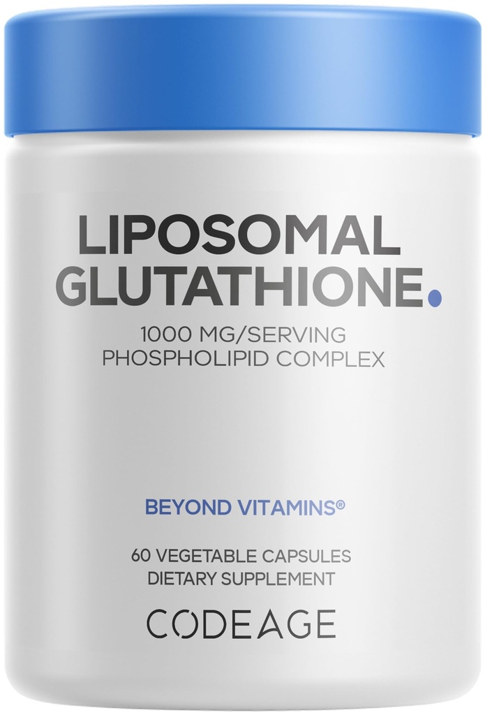 Kodage Liposomal Glutathione 1000 mg Supplement, High-Potency Azaltıd L-Glutathione - Liposomal Delivery - Phospholipids - Non-GMO, Gluten-Free - 60 Capsules