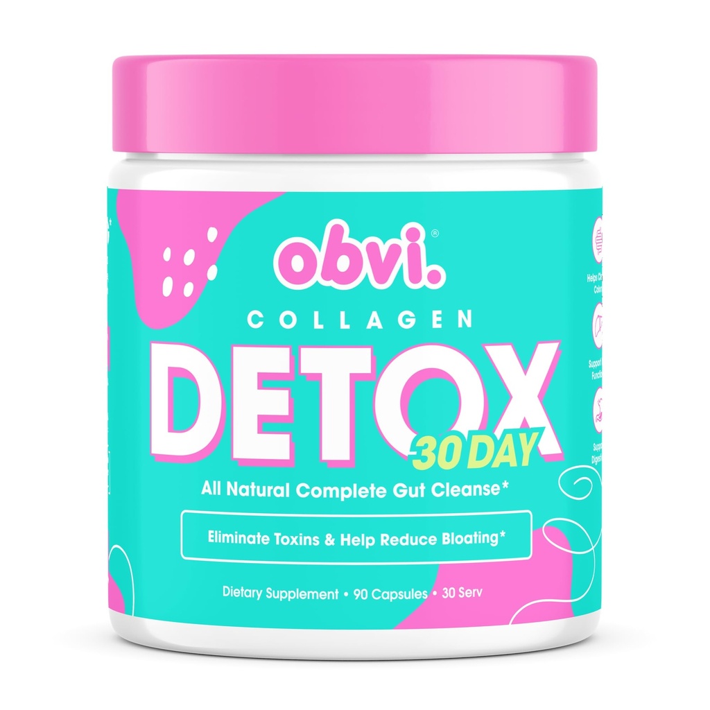 Obvi Detox Colon Cleanse Supplement | Tavsiyeler Digestive and Gut Health, Bloating Relief, Helps remove Toxins | Immune Support with Milk Thistle, Psyllium Husk, Senna Leaf | 90 Capsules | 30 Servisler