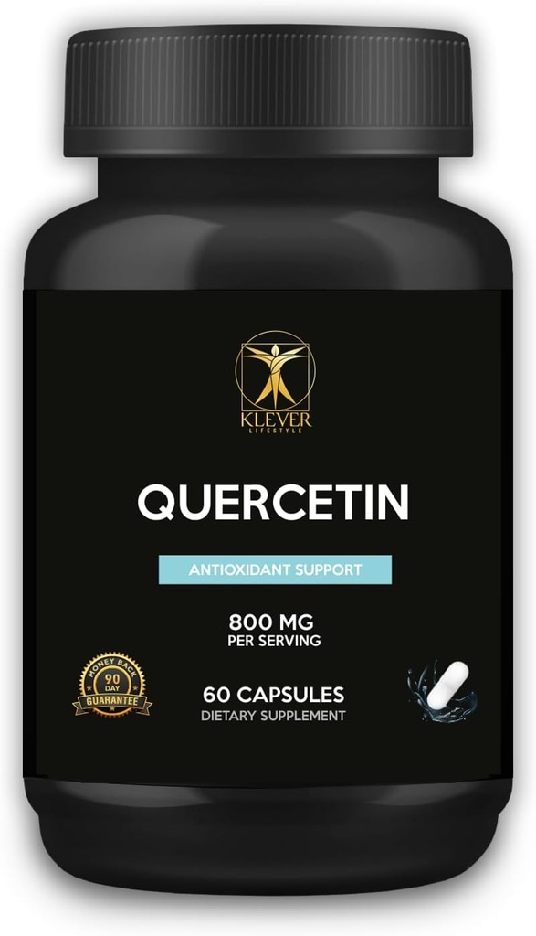 Klever Lifestyle | Quercetin with Bromelain Supplement | Antioxy Properties, Brain Health | 60 Capsules | Servis başına 800 mg