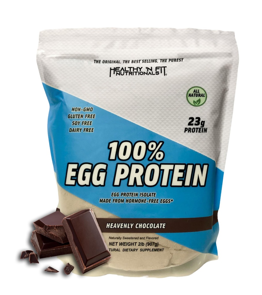 Sağlıklı 'N Fit 100% Yumurta Protein- Heavenly Chocolate (2lb): 100% Egg White protein -Plus Natural.. Ultra Pure, Doğal Yumurta Proteini