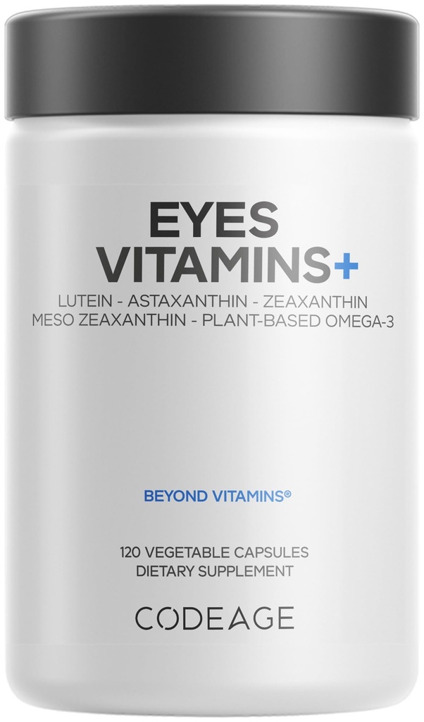 Kodaj Gözler Vitaminleri - AREDS 2 Temel Formula Supplement - 2Month Supply - Vitamins A, C, E, çinko, Lutein, Astaxanthin, Zeaxanthin, Eyebright, Marigold, Bilberry, Saffron, Omega-3-120 Capsules