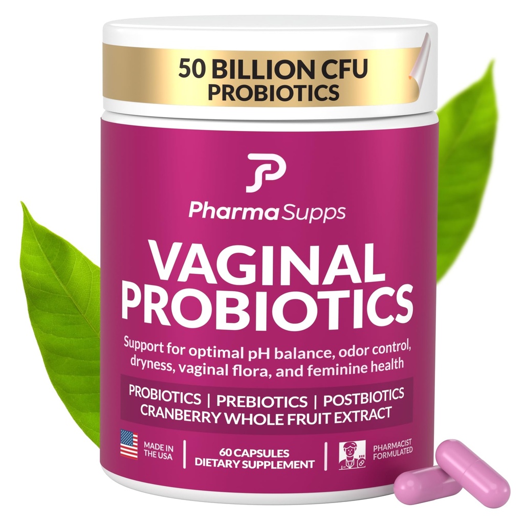 Women’s Probiotic for Vaginal Health | 50 Billion CFU with Probiotics, Prebiotic, Postbiotics & Cranberry for pH Balance, UTI Support, Yeast, Gut Health, Odor, Dryness & Feminine Comfort