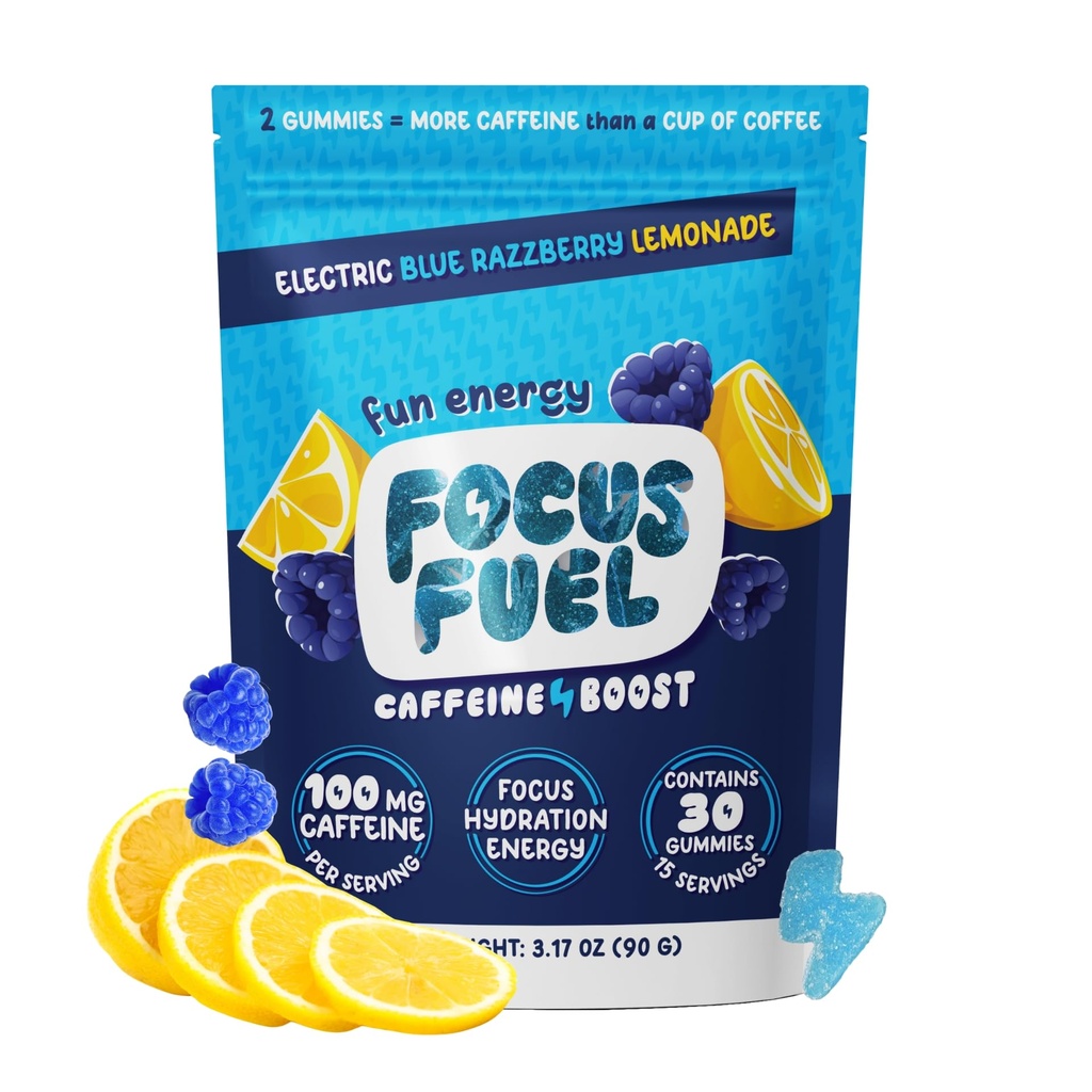 FocusFuel Enerji Chews – Blue Razzberry Lemonade (15 hizmet) – 100 mg Caffeine + Alpha GPC + L-Theanine + B12, Magnezyum – Great Taste – No Crash or Jitters