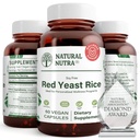 Doğal Nutra Red Yeast Rice Extract, Cardiovascular Destek, Gelişmiş Immunity Yardımlar Beden Yağları ve Akışı Korumak, Digestion, Gluten Free Supplements, 600 mg, 60 Capsules (2 Pack)