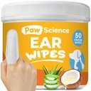 Köpek ve Kediler için Parmak Wipes - Temizlik, Soothing, & Deodoring Itchy Ears – Pet Ear Relief Çözümü (Coconut)