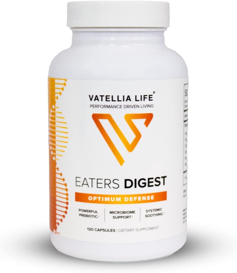 Vatellia Life New from Eaters Digest | Prebiyotik | Probiyotik | Digestive Support | Gut Soothing | Sağlıklı Gut Lining | Max Nutrient Abors | 120 Capsules (60-Day Supply)