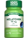 Nature's Truth Melatonin 10 mg + L-Theanine | 72 Tablet | Maksimum Güçlü | Vegan, Non-GMO ve Gluten Ücretsiz Supplement Supplement + L-Theanine | 72 Tablet | En Güçlü | Vegan, Non-GMO ve Gluten Free Supplement Supplement