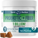 Probiotic + Fiber Regularity & Digestive Health. Probiotic Supplements for Dogs for Gut Health, Regularity, Upset Stomach, Gas, Yeast. Give Back to No-Kill Shelters! 90 Count