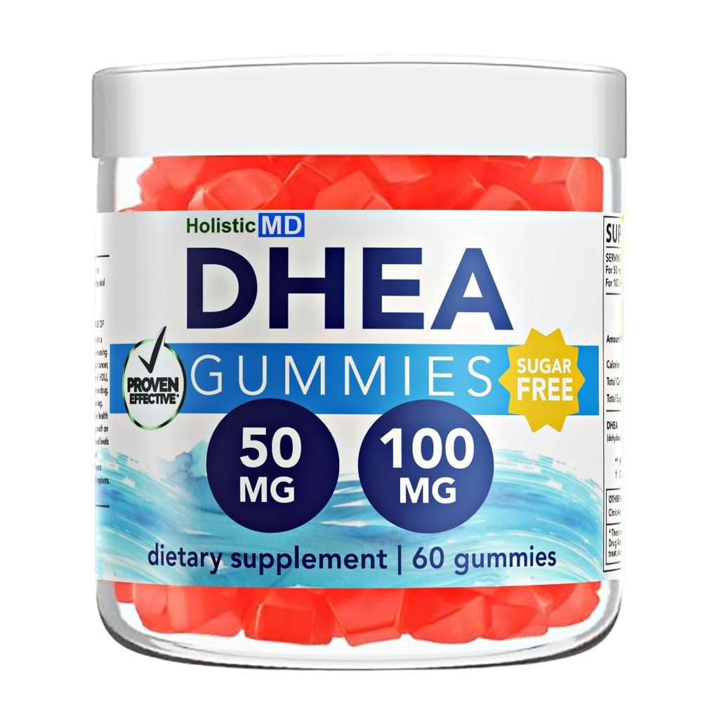 Dhea 100 mg 50 mg dhea Supplement for Women | dhea Supplement for Men | klinik olarak Studied high Abors | Sugar Free Vegan Strawberry Gummies 60 Days Supply