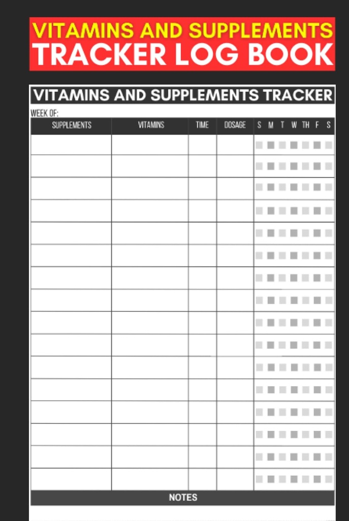 Vitaminler ve Vitaminler Saat Kitabı: Hemşireler için sevimli Rekor Kitap Hediyesi, Bakımgivers and Guardians for Track of Supplements & Vitamins Intake