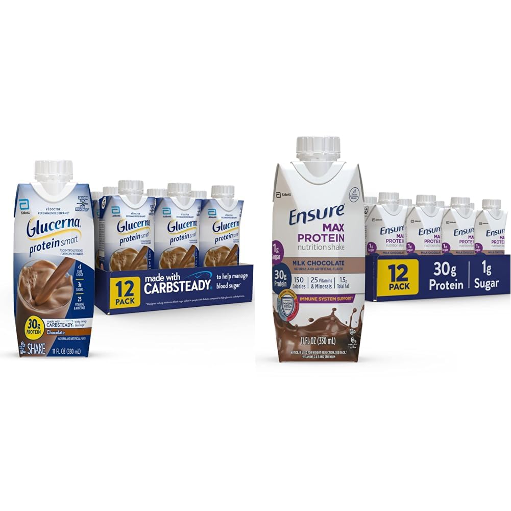 Glucerna Protein Akıllı Beslenme Shake & Max Protein Beslenme 30. Protein, 1g of Sugar, High Protein Shake, Milk Chocolate, 11 Fl Oz ( 12. paketi), Sıvı, Hell Oz (Pazarlık Çikolatası)