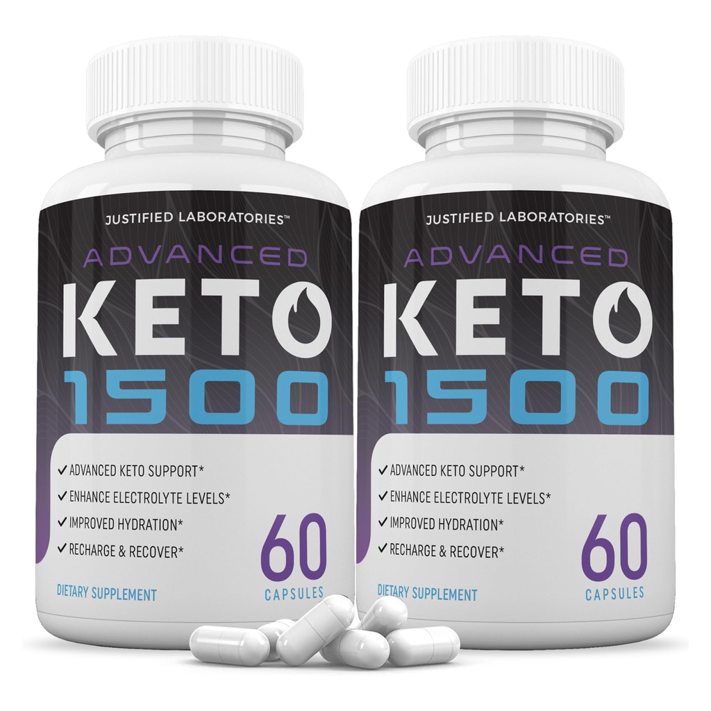 Justified Laboratories (2 Pack Advanced Keto 1500 Keto Pills 1275MG New & Improv Formula Contains Apple Cider Vinegar Ekstra Virgin Zeytinyağı Toz Yeşil Çay Broşürü 120 Capsules