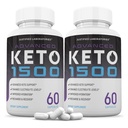 Justified Laboratories (2 Pack Advanced Keto 1500 Keto Pills 1275MG New & Improv Formula Contains Apple Cider Vinegar Ekstra Virgin Zeytinyağı Toz Yeşil Çay Broşürü 120 Capsules