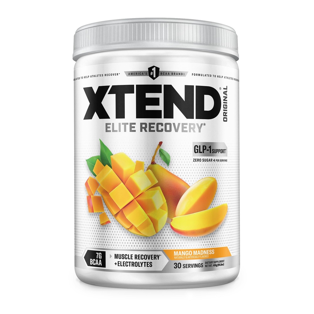 Xtend Original BCAA Toz, 7g BCAAs ve 2.5g L-Glutamine for Muscle Recovery Hydration and Lean Muscle, Sugar Free Intra and Post Workout Drink with Electrolytes, Mangomond, 30 Servisler