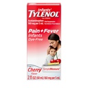 Infants' Tylenol Liquid Pain Reliever and Fever Reducer Medicine, Acetaminophen Oral Suspension for Sore Throat, Headache & Teething, Kids Fever Reducer; Dye-Free Cherry Flavor, 2 fl oz, Pack of 1