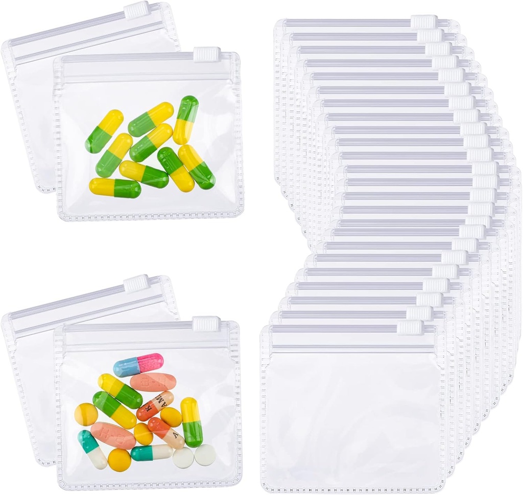 Nuanchu 36 Pieces Pill Pouches Çantaları Reusable Surfaceed Pill Baggies Clear Plastik Self Sal Travel Medicine Organizer Storage with Slide Lock for Medicine and Small Small Small Bags Pill Pouches Çanta Set Reusable Surfaceed Pill Baggies Clear Plastik Self Sal Travel Medicine Organizer Storage with Slide Lock for Medicine and Small