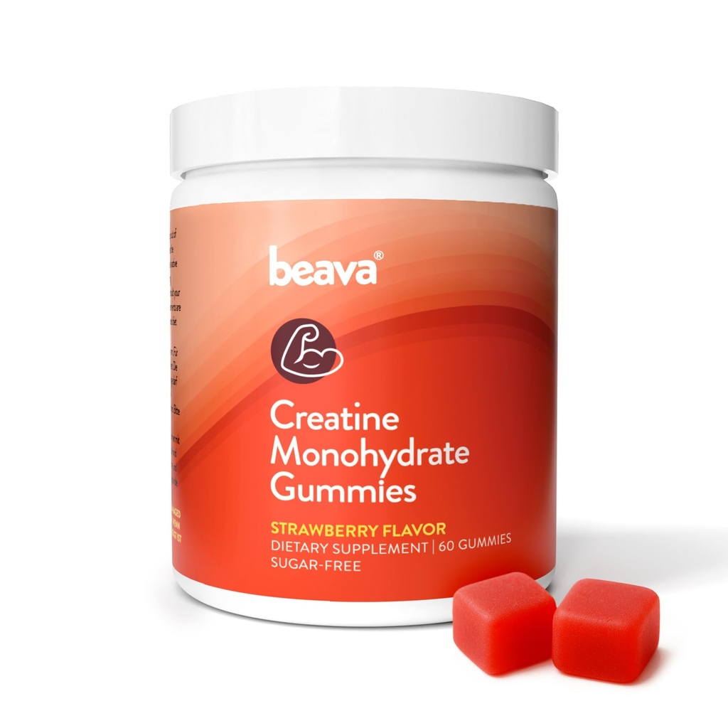 Tinatine Monohidrat Gummies - 30 Hizmet - Vegan Tinatine Chews for Muscle growth, Muscle Recovery, Workout Recovery, Anaerobik Endurance - Hayır Yüklenme - Strawberry - Low Sugar