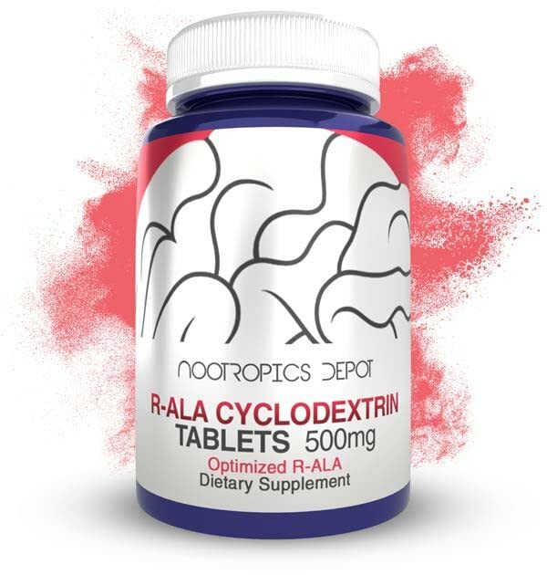 Nootropics Depot R-ALA Cyclodextrin Komplek Tabletleri | 500 mg | Optimized R-Alpha Lipoic Acid | 30 Count