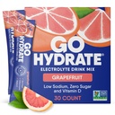 GoHydrate Low Sodium Electrolytes Powder Packets Sugar Free - Instant Hydration Daily Drink Mix - Zero Sugar Water Flavor Packet Singles with Vitamin D - (Grapefruit, 30 Packs)