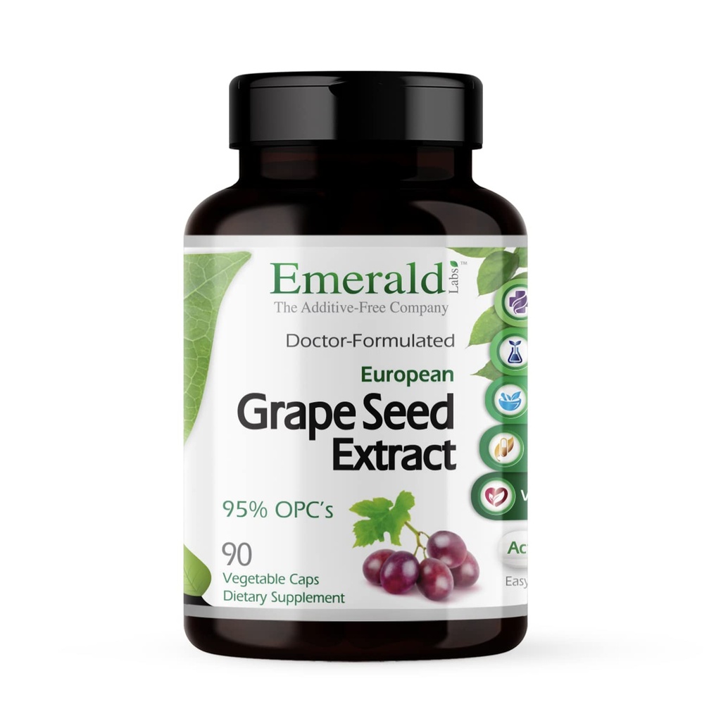 EMERALD LABS European Grape Tohumu - Antioksi & Immune Support Supplement - Sağlıklı Kan Akışı - 90 Sebze Kapsülleri (90-Day Supply)