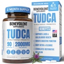 2000 mg Gelişmiş TUDCA Supplement - Max Abxia TUDCA Bile Salts 4:1 Süt Butle ve Probiyotikler - Destekler Liver Detox & Cleanse, Gallbladder, Gut & Kidney Health - 90 Vegan Capsules