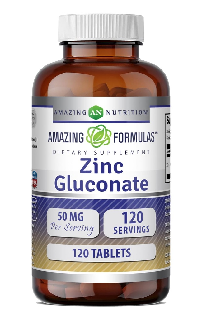 Amazing Formulas çinko Gluconate Supplement | 50 Mg Per | Tabletler | Non-GMO | Gluten-Free | Made in USA (120 Count)
