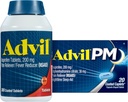 Advil Pain Reliever and Fever Reducer, Ibuprofen 200mg for Pain Relief - 300 Count, Advil PM Pain Reliever and Nighttime Sleep Aid, Ibuprofen for Pain Relief and Diphenhydramine Citrate - 20 Count