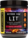 BEYOND RAW LIT V2 Klinik Güçlü Pre Workout Toz, Hits Harder, Daha Büyük Pumps, Caffeine, L-Citrulline, Kretine, Apple Crisp, 30 Servisler