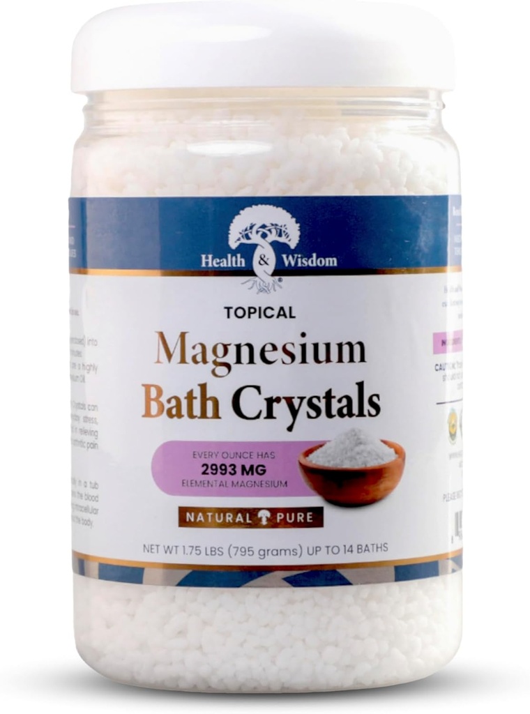 Sağlık ve Bilge Banyo Kristalleri - Kas & Ortak Yardım için Yüksek Konsensasyon ve Geliştirilmiş Absiyon - Dead Sea Sourced - Unscented - 1.75 lbs - Up to 14 Uses