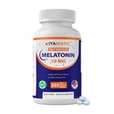 Vitamatic Melatonin 10 mg Hızlı Dissolve Tabletleri - Yetişkinler için Hızlıca - Vejetaryen, Non-GMO & Gluten-Free – Natural Berry Flavor – 365 Tabletler -