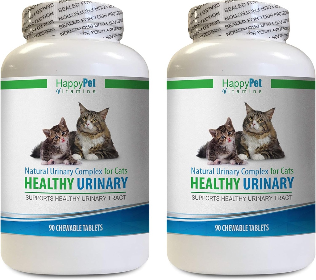 Kedi Bladder Health Food - CAT Sağlıklı Urinary Kompleksi - UTI Çözüm - Doğal Formula - Cranberry kedisi - 2 Şişe (180 Tablet)