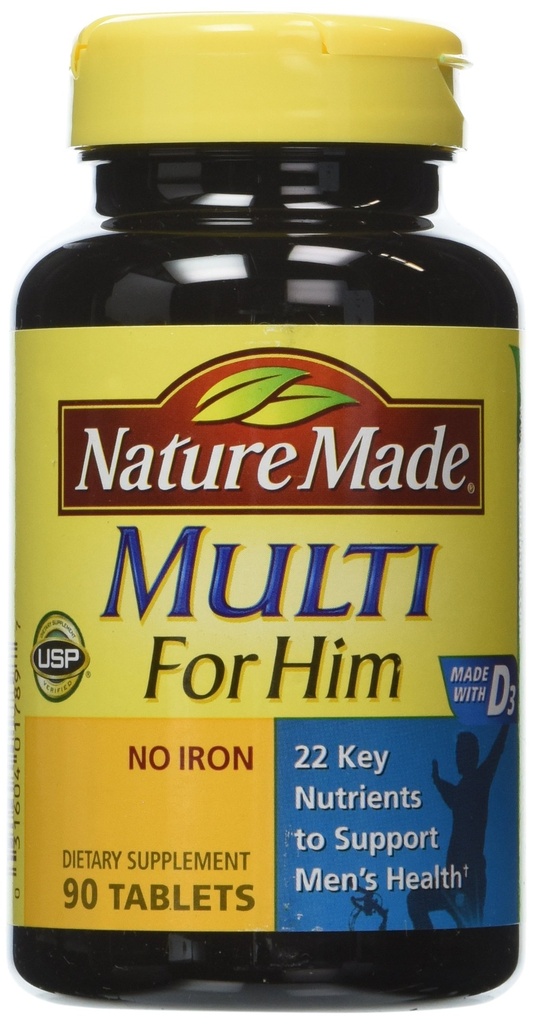 Doğa Onun için Multivitamin Yaptı, Erkeklerin Günlük Beslenme Desteği için Çokvitamin, 90 Tablet (Pazar 3)
