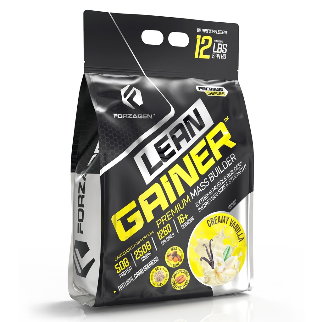 Forzagen Lean Winer Premium Mass Builder | Erkek ve Kadınlar için Kitlesel Kazanan Protein Toz (12 Lbs, Creamy Vanilla)