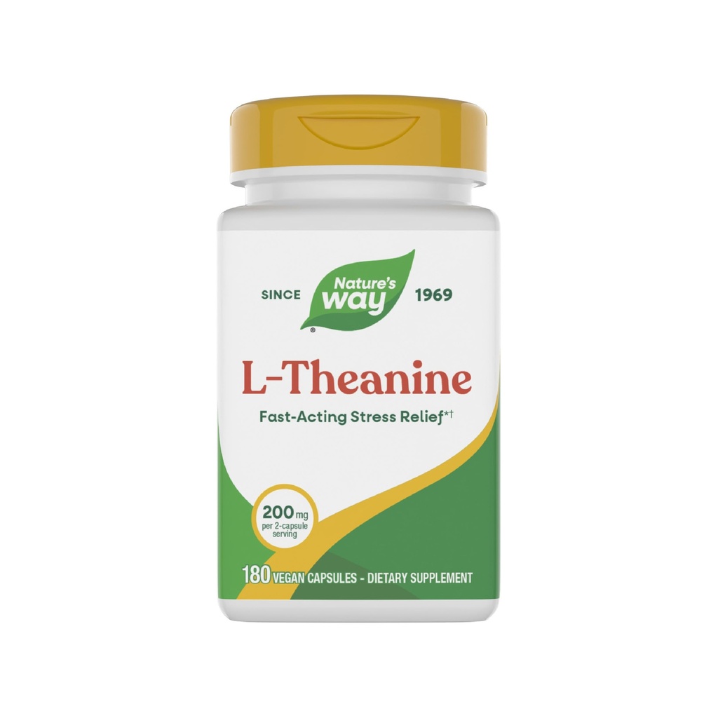 Doğanın Yol L-Theanine, Stres Desteği *, Rahatlama *, 2Capsule Için 200 mg, Vegan, 180 Capsules