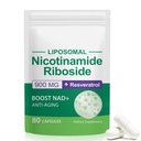 NAD Supplement, NAD+ Nicotinamid Riboside Resveratrol 900 mg, Sağlıklı Hücre Fonksiyonlar için Diyet Tamam, NAD+ Yakıtlar Hücre Savunma ve Cctivates Anti-Aging Gens 80 Capsules