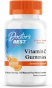 Doktor'un En İyisi, Vitamin C Gummies 250mg, Great Tasting Immune Brain Eyes Heart Circulation Antioksi Support Natural Pectin Vegan Gluten Free CT, Fruit, 120 Count Count